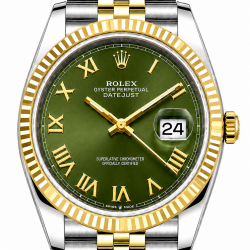 Unworn Rolex Datejust 41MM 126333 Two Tone Olive Green Watch